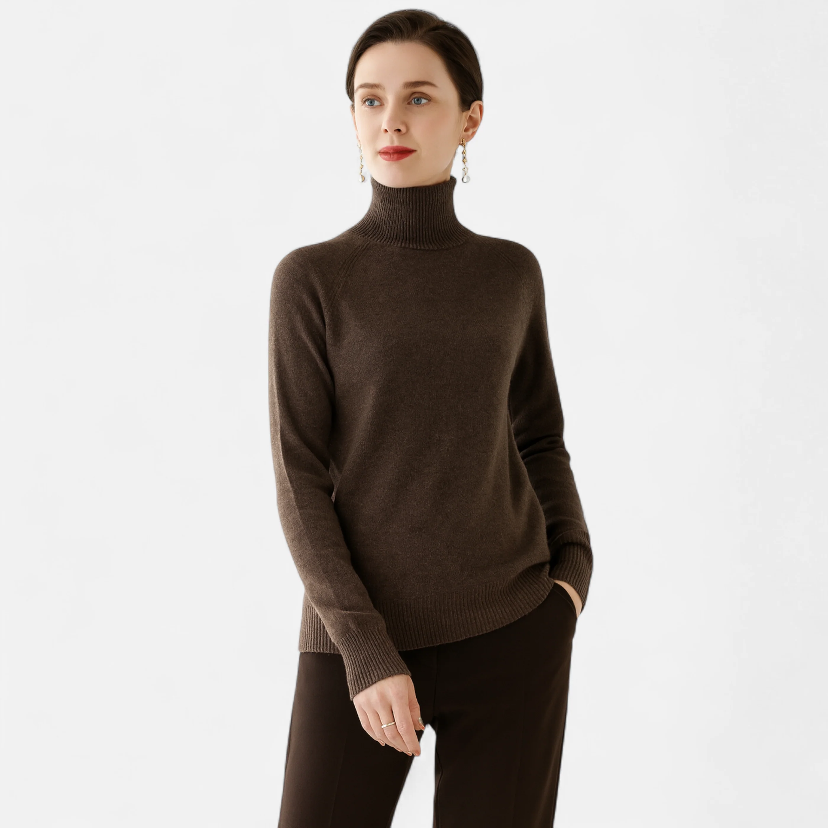 Westlyn™ | Pull à col montant en laine mérinos et cachemire pour femme
