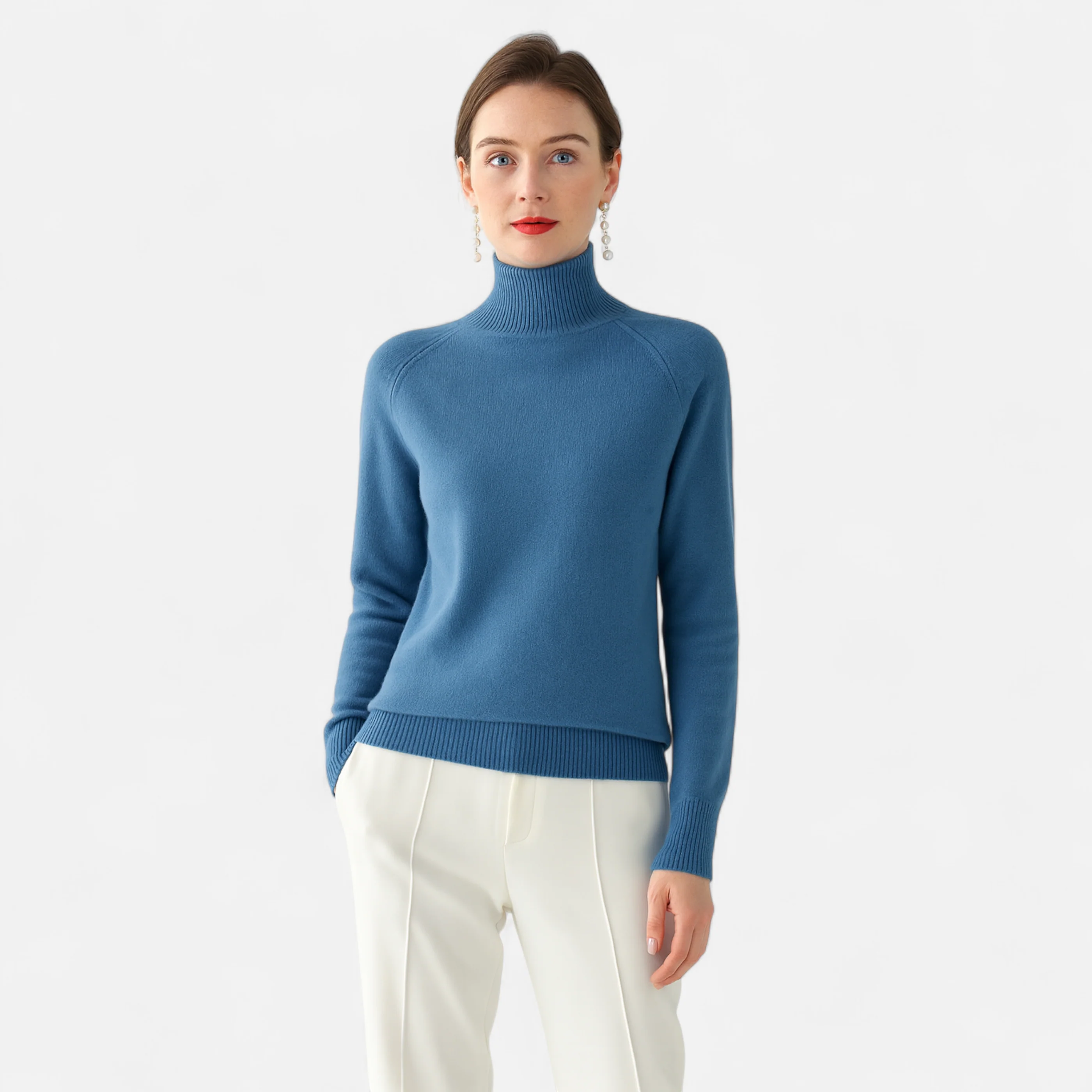 Westlyn™ | Pull à col montant en laine mérinos et cachemire pour femme