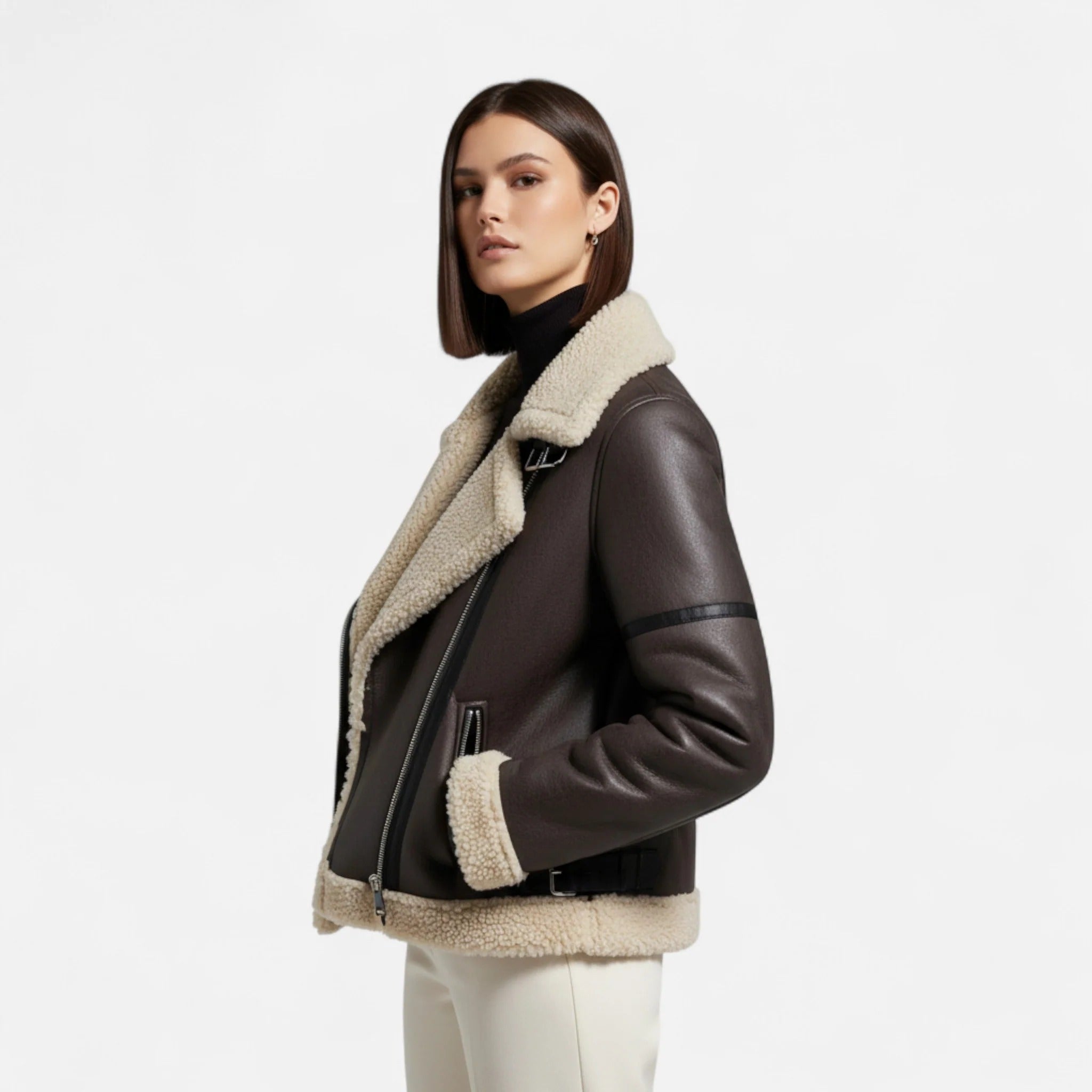 Westlyn™ | Veste en cuir ceinturée pour femme, automne